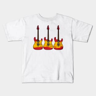 Electric Guitar Spanish Flag Guitarist Musician Spain Kids T-Shirt